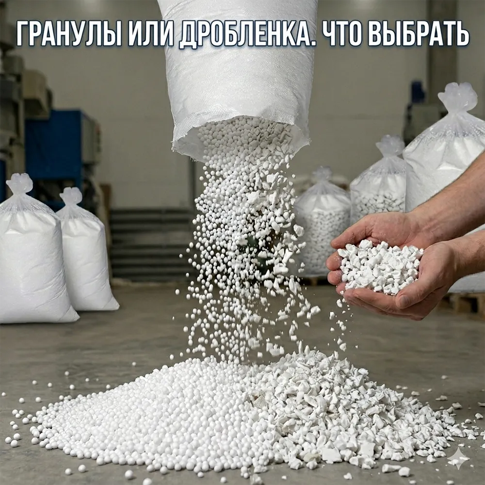 гранулы пенопласта или дробленка – что выбрать